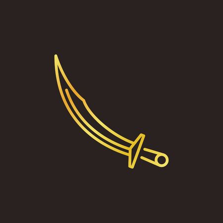 Ottoman Scimitar vector colored linear icon or elementのイラスト素材