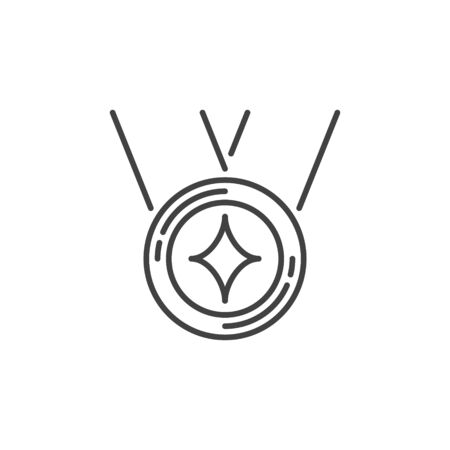 Medal vector concept simple icon in thin line styleのイラスト素材