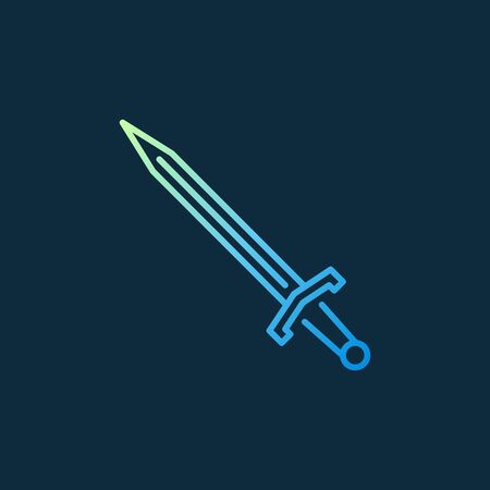 Sword vector colored icon or symbol in thin line styleのイラスト素材