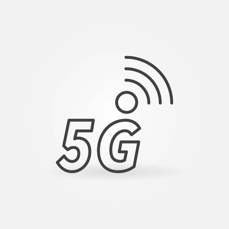 5G vector outline icon - cellular network technology symbolのイラスト素材