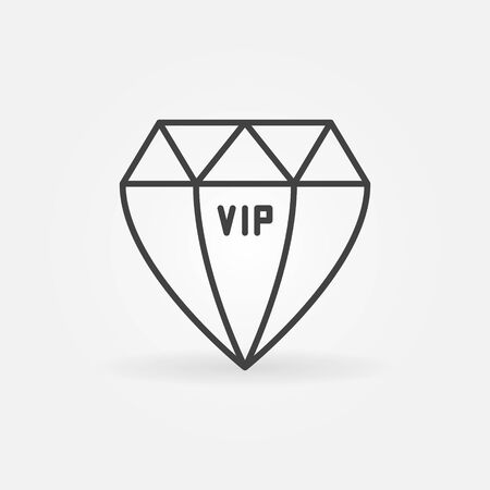 VIP Diamond vector icon in thin line styleのイラスト素材