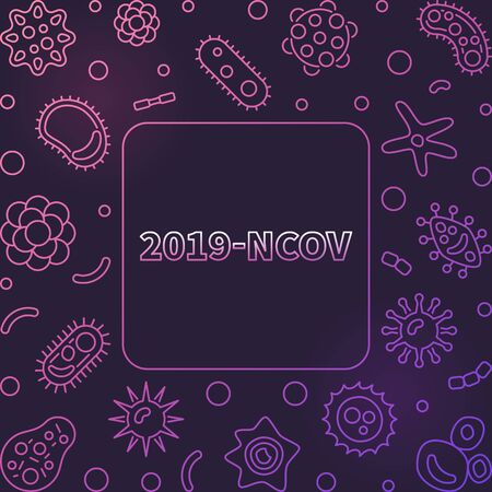 2019-ncov vector concept outline colored frame or illustrationのイラスト素材