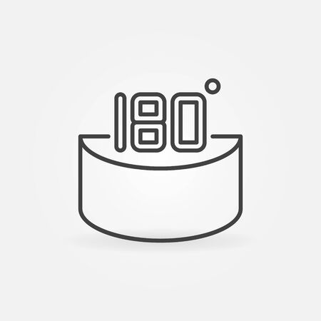 180 degrees vector concept icon or sign in thin line styleのイラスト素材