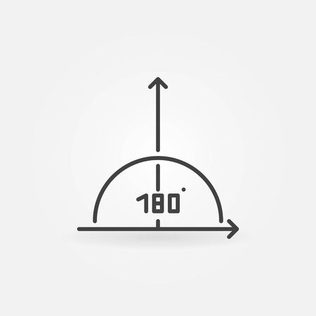 Graph with 180 degrees Angle outline vector concept icon or design elementのイラスト素材