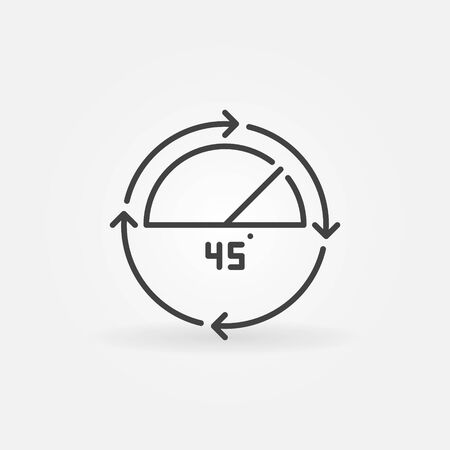 45 degrees angle outline icon - vector concept linear signのイラスト素材