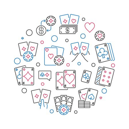 Poker vector creative round illustration or bannerのイラスト素材