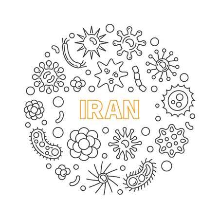 Coronavirus Disease in Iran vector circular outline illustrationのイラスト素材