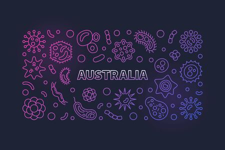 Vector Coronavirus in Australia outline colorful bannerのイラスト素材