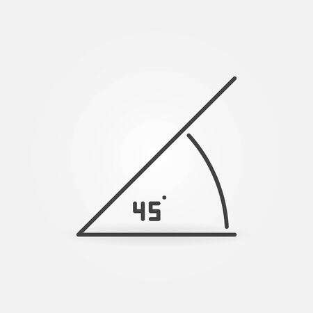 45 degrees angle vector concept icon in thin line styleのイラスト素材