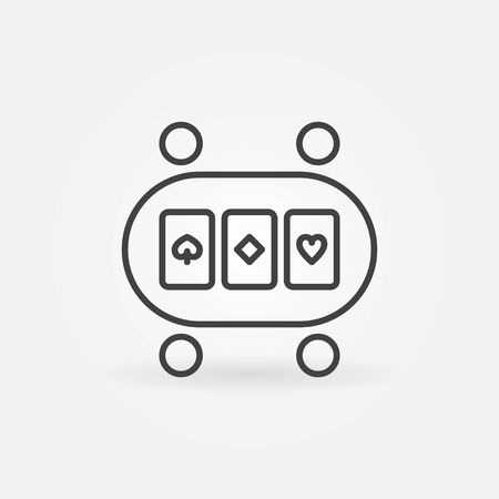 Online Poker Table linear vector concept iconのイラスト素材
