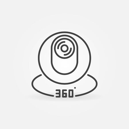 360 degree camera vector concept icon in thin line styleのイラスト素材