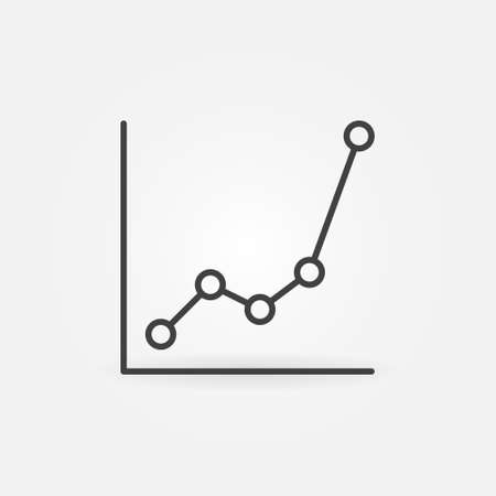Line Chart or Graph vector concept icon in outline styleのイラスト素材