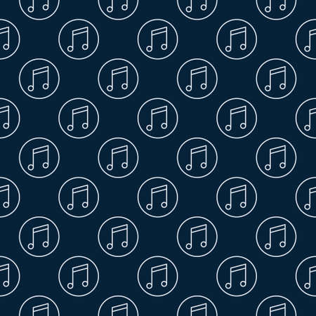 Seamless Vector Pattern made with Round Musical Note iconのイラスト素材
