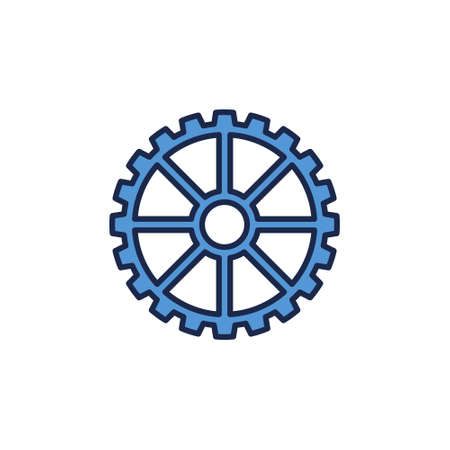 Gear Wheel vector concept blue icon or design elementのイラスト素材