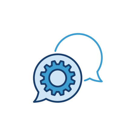 Speech Bubbles with Cog Wheel vector concept iconのイラスト素材