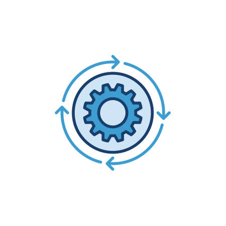 Settings vector blue concept modern icon or logoのイラスト素材