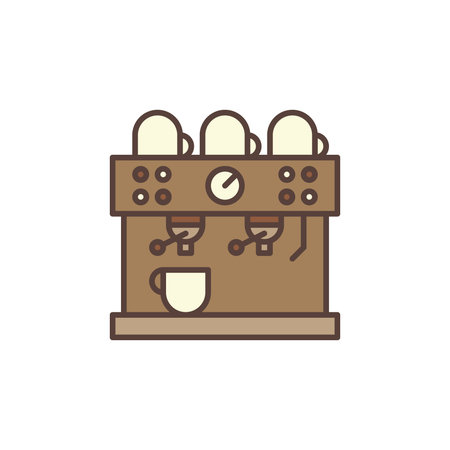 Coffee Machine maker concept brown icon or logo elementのイラスト素材