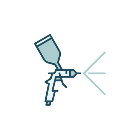 Spray Gun or Paint Sprayer vector concept colored iconのイラスト素材