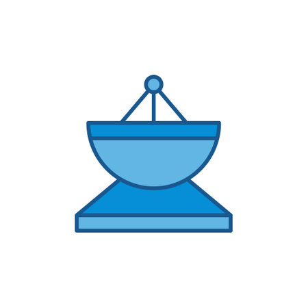 Parabolic Satellite Antenna vector concept colored iconのイラスト素材