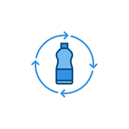 Vector Recycle Plastic Bottle concept colored iconのイラスト素材
