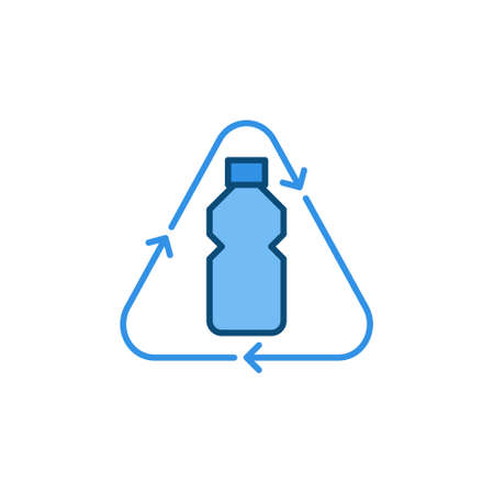 Plastic Bottles Recycle vector concept colored iconのイラスト素材