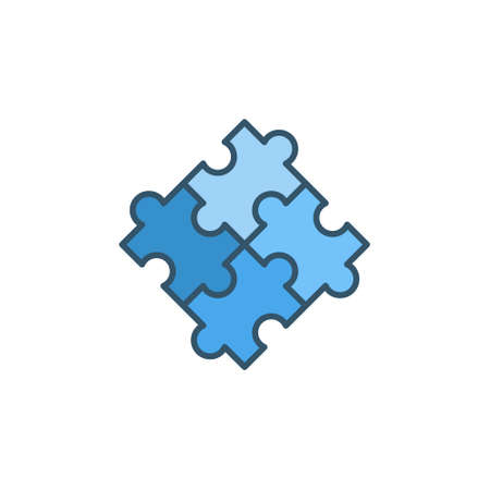 Puzzle concept colored modern vector blue iconのイラスト素材