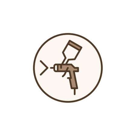 Circle with Spray Gun vector Car Painting colored iconのイラスト素材