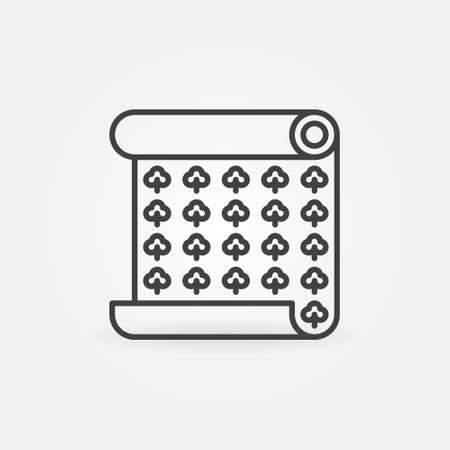 Roll of Wallpaper with Pattern vector concept line iconのイラスト素材