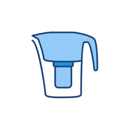 Pitcher Water Filter vector concept colored iconのイラスト素材
