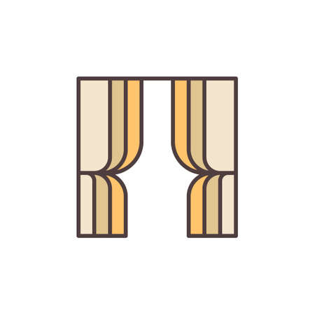 Curtains vector concept colored iconのイラスト素材