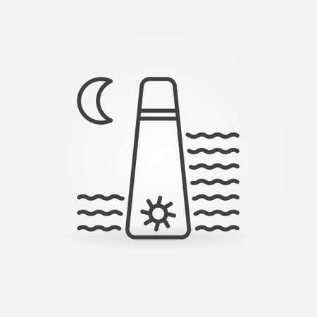 Tidal Energy outline vector concept icon or symbolのイラスト素材
