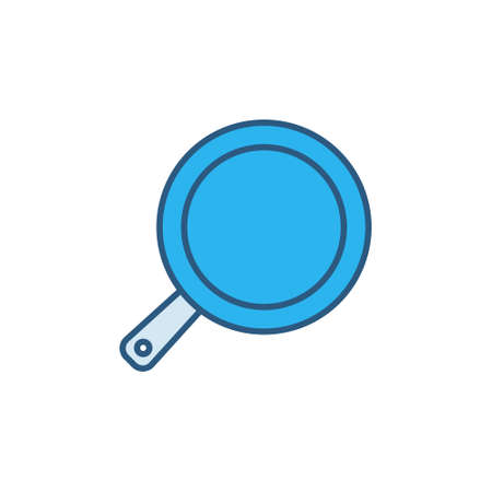 Pan vector concept blue icon - Frypan colored signのイラスト素材