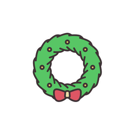 Christmas Wreath vector concept creative colored iconのイラスト素材