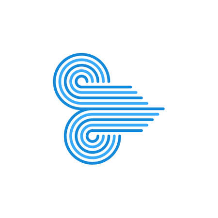 Wind vector concept Geometric blue icon in linear styleのイラスト素材