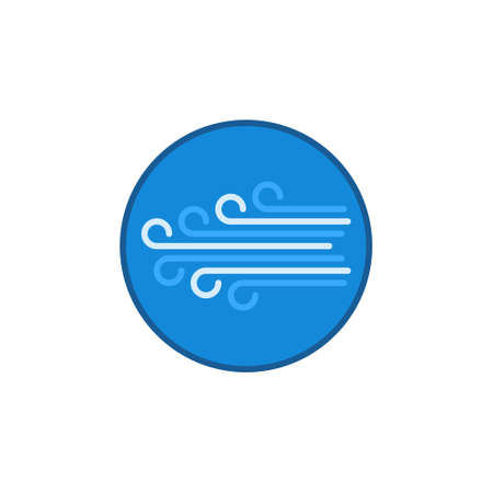 Wind in Circle vector concept blue simple icon or signのイラスト素材