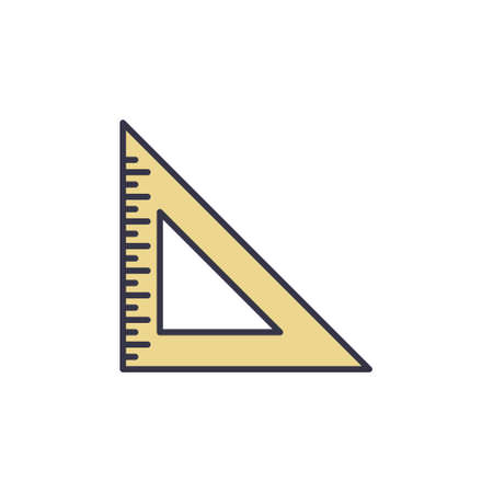 Yellow Triangle Ruler vector concept icon or logoのイラスト素材