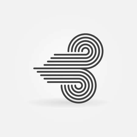 Abstract Wind vector concept geometric linear iconのイラスト素材