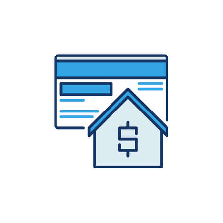 House or Real Estate with Card vector concept modern iconのイラスト素材
