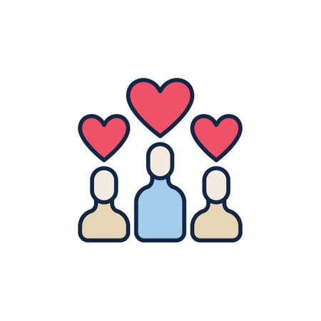 People with Hearts vector concept colored iconのイラスト素材