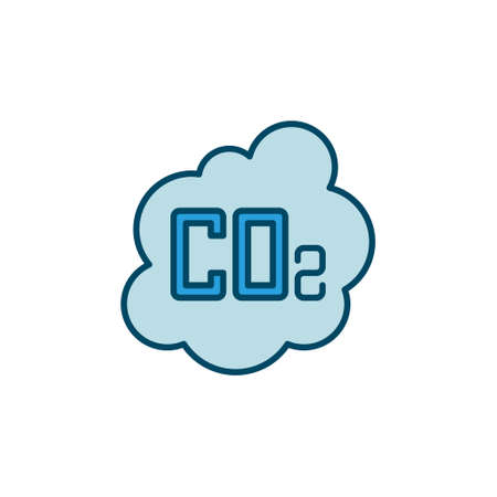 CO2 Carbon Dioxide vector concept modern colored iconのイラスト素材