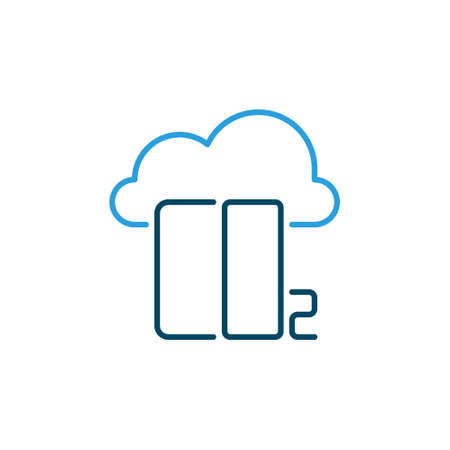 CO2 with Cloud vector Carbon Dioxide colored iconのイラスト素材