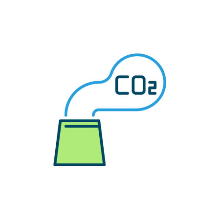 Pipe with Carbon Dioxide CO2 Gas vector colored iconのイラスト素材