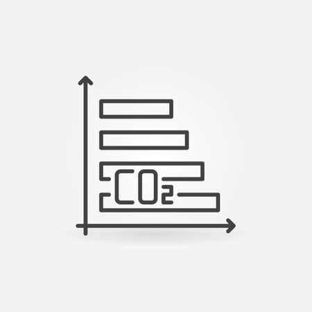 Carbon Dioxide CO2 Bar Chart outline vector concept iconのイラスト素材