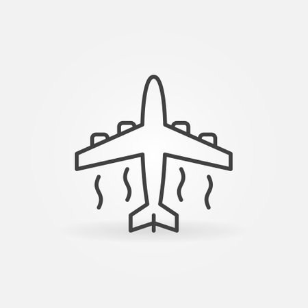 Plane vector thin line concept icon or symbolのイラスト素材