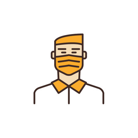 Man in Face Mask vector concept creative iconのイラスト素材