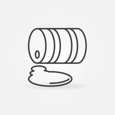 Oil Barrel Pollution vector concept icon in outline styleのイラスト素材
