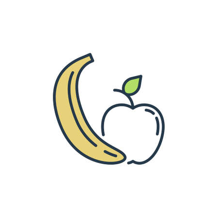 Apple with Banana vector concept modern iconのイラスト素材