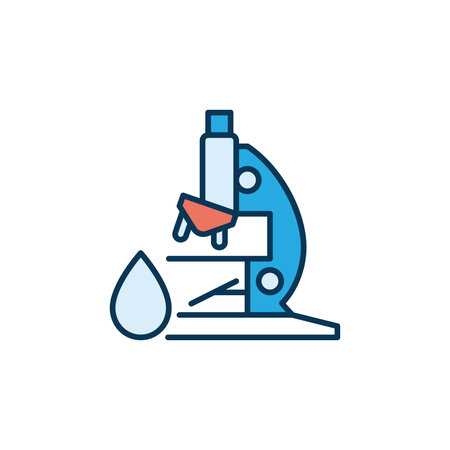 Water Drop with Microscope vector concept iconのイラスト素材