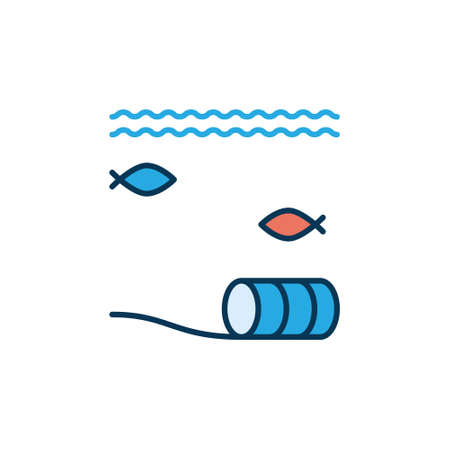 Oil Barrel on the Ocean Floor vector modern iconのイラスト素材