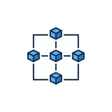 Cryptocurrency Block Chain vector concept blue iconのイラスト素材